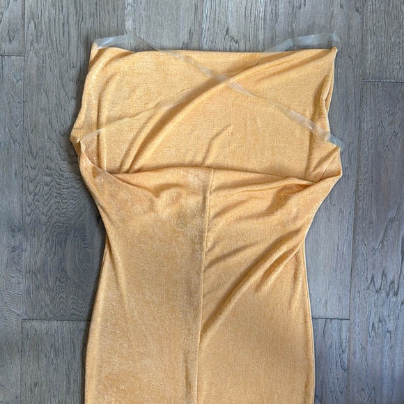 PrettyLittleThing Orange Maxi Dress Size 6 - Picture 10 of 10